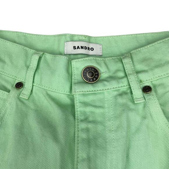 NWT SANDRO Gradient Effect Straight Leg Jean Sz 2 Green - Picture 8 of 13
